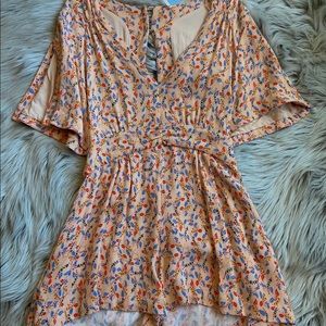 Free People Blush Floral Romper